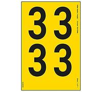 V Safety One Number Sheet - 3-54mm Number Height - 300x200mm - Yellow Adhesive Vinyl