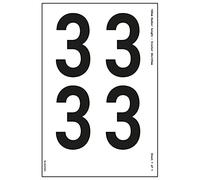 V Safety One Number Sheet - 3-76mm Number Height - 300x200mm - Self Adhesive Vinyl