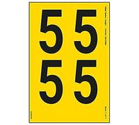 V Safety One Number Sheet - 5-18 mm Number Height - 300 x 200 mm - Yellow Adhesive Vinyl