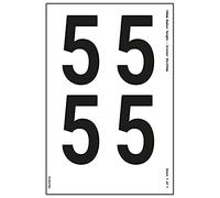 V Safety One Number Sheet - 5-54mm Number Height - 300x200mm - Self Adhesive Vinyl
