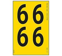 V Safety One Number Sheet - 6-36mm Number Height - 300x200mm - Yellow Adhesive Vinyl