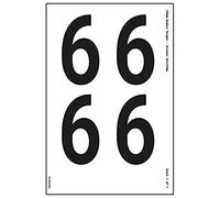 V Safety One Number Sheet - 6-76mm Number Height - 300x200mm - Self Adhesive Vinyl