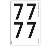 V Safety One Number Sheet - 7-18mm Number Height - 300x200mm - Self Adhesive Vinyl