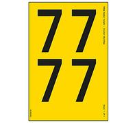 V Safety One Number Sheet - 7-36mm Number Height - 300x200mm - Yellow Adhesive Vinyl
