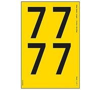 V Safety One Number Sheet - 7-54mm Number Height - 300x200mm - Yellow Adhesive Vinyl