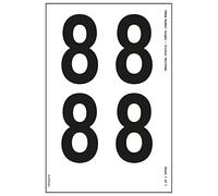 V Safety One Number Sheet - 8-13 mm Number Height - 300 x 200 mm - Self Adhesive Vinyl