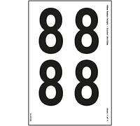 V Safety One Number Sheet - 8-23 mm Number Height - 300 x 200 mm - Self Adhesive Vinyl