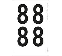 V Safety One Number Sheet - 8-54 mm Number Height - 300 x 200 mm - Self Adhesive Vinyl