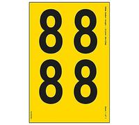 V Safety One Number Sheet - 8-54 mm Number Height - 300 x 200 mm - Yellow Adhesive Vinyl