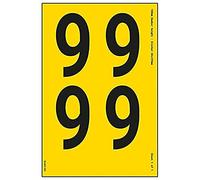 V Safety One Number Sheet - 9-13mm Number Height - 300x200mm - Yellow Adhesive Vinyl