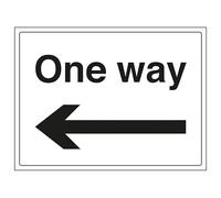 V Safety One Way Arrow Left 400 x 300 mm - 2mm Super-Tough Rigid Plastic Safety Sign