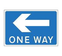 V Safety One Way Arrow Left - Blue 450 x 300 mm - 3mm Reflective Aluminium Composite Safety Sign