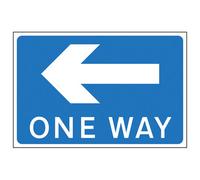 V Safety One Way Arrow Left Direction Traffic Sign - 3mm Alum. Comp 300X450mm