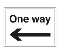 V Safety One Way Arrow Left Parking Road Sign - Rigid Plastic - 300X200mm (X3)