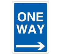 V Safety One Way - Arrow Right 210 x 297 mm (A4) - 3mm Aluminium Composite Safety Sign