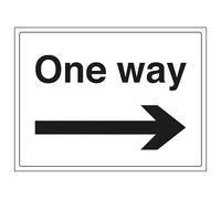 V Safety One Way Arrow Right 300 x 200 mm - 2mm Super-Tough Rigid Plastic Safety Sign
