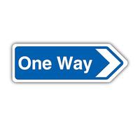 V Safety One Way Arrow Right - Shaped Sign 450 x 150 mm - Glow In The Dark 1mm Rigid Plastic