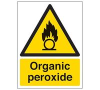V Safety Organic Peroxide - Portrait 150 x 200 mm - Glow In The Dark 1mm Rigid Plastic Safety Sign