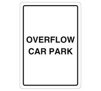 V Safety Overflow Car Park 210 x 297 mm (A4) - 1mm Rigid Plastic Safety Sign