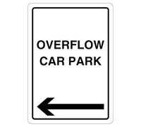 V Safety Overflow Car Park - Arrow Left 210 x 297 mm (A4) - 3mm Aluminium Composite Safety Sign