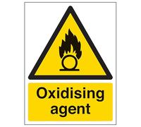 V Safety Oxidizing Agent - Portrait 200 x 300 mm - 3mm Brushed Aluminium Composite Safety Sign