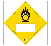 V Safety Oxidizing Symbol 5.1 100 x 100 mm - Glow In The Dark Self Adhesive Vinyl Safety Sign