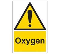 V Safety Oxygen - Portrait 150 x 200 mm - Glow In The Dark 1mm Rigid Plastic Safety Sign