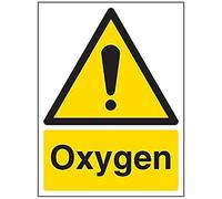 V Safety Oxygen Warning Sign - 150mm x 200mm - 1mm Rigid Plastic