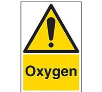 V Safety Oxygen Warning Sign - 200mm x 300mm - 1mm Rigid Plastic