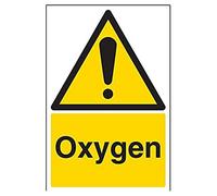 V Safety Oxygen Warning Sign - 200mm x 300mm - Self Adhesive Vinyl
