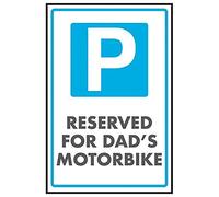 V Safety P Symbol/Reserved For Dad's Motorbike Sign - 200mm x 300mm - Rigid Plastic