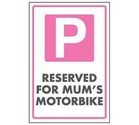 V Safety P Symbol/Reserved For Mum's Motorbike Sign - 200mm x 300mm - Rigid Plastic