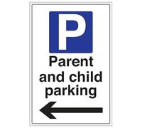 V Safety Parent And Child Parking Arrow Left - Portrait 400 x 600 mm - 3mm Reflective Aluminium Composite Safety Sign
