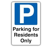 V Safety Parking For Residents Only Safety Sign - 400 x 600 mm - RA1 Reflective 3mm Aluminium Composite