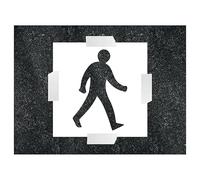 V Safety Pedestrian Icon Stencil 400 x 400 mm - 1.1mm Stencil Polypropylene Safety Sign
