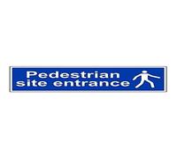 V Safety Pedestrians Site Entrance Sign - 600mm x 200mm - Self Adhesive Vinyl