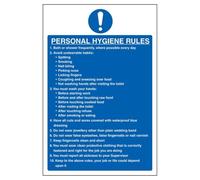 V Safety Personal Hygiene Rules - Portrait 200 x 300mm - 2mm Rigid Plastic Safety Sign