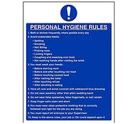 V Safety Personal Hygiene Rules Sign - 300mm x 400mm - 1mm Rigid Plastic