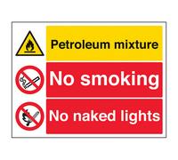 V Safety Petroleum Mix No Smoking/naked Lights - Rigid Plastic - 600X450mm (X3)