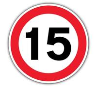 V Safety Photoluminescent 15 MPH Safety Sign - 100 x 100 mm - 1.2mm Rigid Plastic - Standard Glow