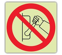 V Safety Photoluminescent Do Not Operate Symbol Safety Sign - 150 x 150 mm - 1.2mm Rigid Plastic - Triple Glow