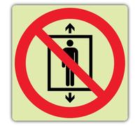 V Safety Photoluminescent Do Not Use Lift Symbol Safety Sign - 150 x 150 mm - Self Adhesive Vinyl - Double Glow