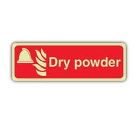 V Safety Photoluminescent Dry Powder - Landscape Safety Sign - 210 x 70 mm - 1.2mm Rigid Plastic - Triple Glow