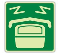 V Safety Photoluminescent Dual Watch VHF Radio Symbol Safety Sign - 200 x 200 mm - 1.2mm Rigid Plastic - Double Glow
