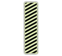 V Safety Photoluminescent Edge Marking Strip - Black Chevrons Right/Left Safety Sign - 100 x 400 mm - 1.2mm Rigid Plastic - Double Glow