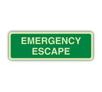 V Safety Photoluminescent Emergency Escape Safety Sign - 210 x 70 mm - 1.2mm Rigid Plastic - Double Glow