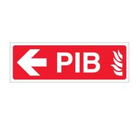 V Safety PIB Arrow Left 300 x 100 mm - 2mm Super-Tough Rigid Plastic Premises Infomation Box Safety Sign