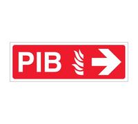 V Safety PIB Arrow Right 450 x 150 mm - Self Adhesive Vinyl Premises Infomation Box Safety Sign