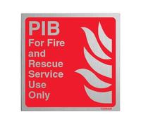 V Safety PIB Box Sign 150 x 150 mm - 3mm Aluminium Composite Premises Infomation Box Safety Sign