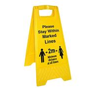 V Safety Please Stay Within Marked Lines - Double Sided Floor Sign